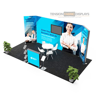 stand expo portabil light box tension fabric displays